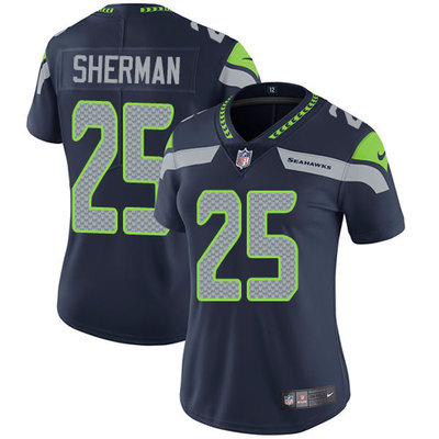 Nike Seahawks #25 Richard Sherman Steel Blue Team Color Women's Stitched NFL Vapor Untouchable Limited Jersey Nike Seahawks #25 Richard Sherman Steel Blue Team Color Women's Stitched NFL Vapor Untouchable Limited Jersey
