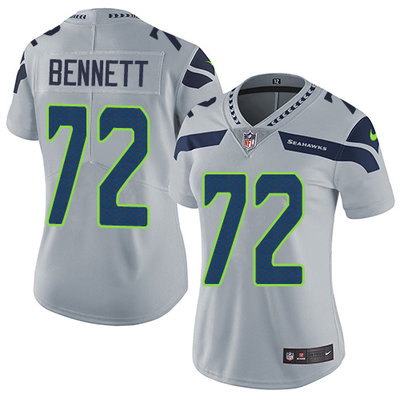 Nike Seahawks #72 Michael Bennett Grey Alternate Women's Stitched NFL Vapor Untouchable Limited Jersey Nike Seahawks #72 Michael Bennett Grey Alternate Women's Stitched NFL Vapor Untouchable Limited Jersey