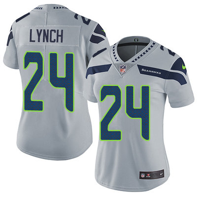 Nike Seahawks #24 Marshawn Lynch Grey Alternate Women's Stitched NFL Vapor Untouchable Limited Jersey Nike Seahawks #24 Marshawn Lynch Grey Alternate Women's Stitched NFL Vapor Untouchable Limited Jersey