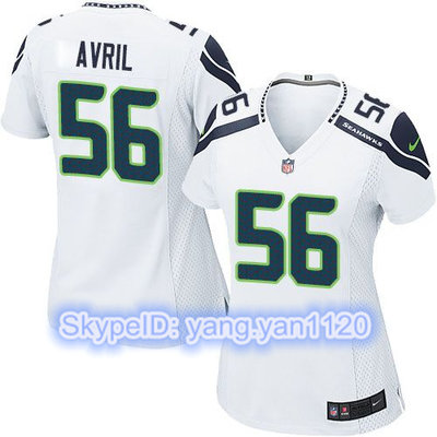 Nike Seahawks #56 Cliff Avril White Women's Stitched NFL Elite Jersey