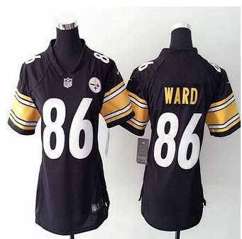 Women's New Steelers #86 Hines Ward Black Team Color NFL Elite Jersey