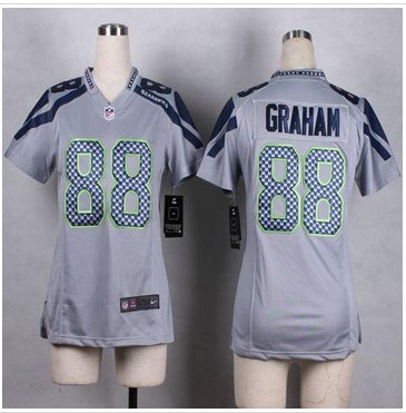 Women NEW Seahawks #88 Jimmy Graham Grey Alternate Stitched NFL Elite Jersey