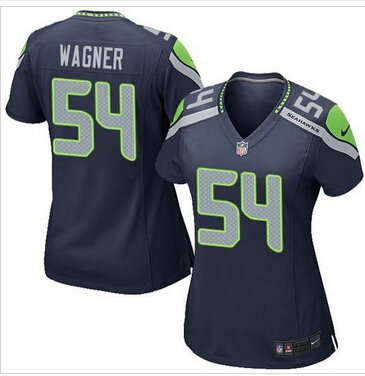 Women's New Seahawks #54 Bobby Wagner Steel Blue Team Color Stitched NFL Elite Jersey