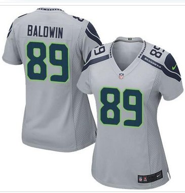 Women's New Seahawks #89 Doug Baldwin Grey Alternate Stitched NFL Elite Jersey