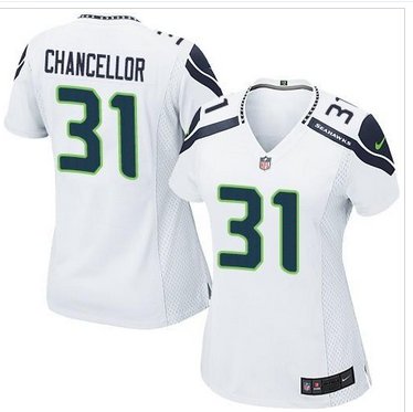 Women's New Seahawks #31 Kam Chancellor White Stitched NFL Elite Jersey