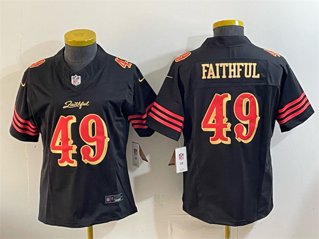 Youth San Francisco 49ers #49 Faithful Black 2025 F.U.S.E. “Rivalries” Vapor Limited Stitched Football Jersey Youth San Francisco 49ers #49 Faithful Black 2025 F.U.S.E. “Rivalries” Vapor Limited Stitched Football Jersey