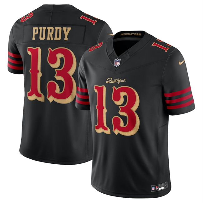 Youth San Francisco 49ers #13 Brock Purdy Black 2025 F.U.S.E. “Rivalries” Vapor Limited Stitched Football Jersey Youth San Francisco 49ers #13 Brock Purdy Black 2025 F.U.S.E. “Rivalries” Vapor Limited Stitched Football Jersey