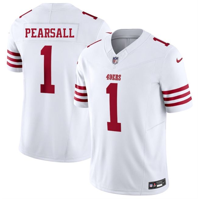 Youth San Francisco 49ers #1 Ricky Pearsall White 2025 F.U.S.E. Vapor Untouchable Limited Stitched Football Jersey Youth San Francisco 49ers #1 Ricky Pearsall White 2025 F.U.S.E. Vapor Untouchable Limited Stitched Football Jersey