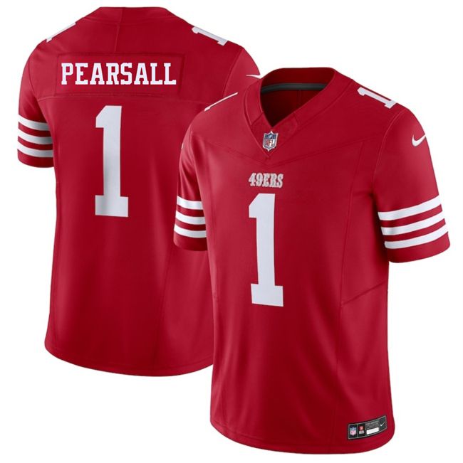 Youth San Francisco 49ers #1 Ricky Pearsall Red 2025 F.U.S.E. Vapor Untouchable Limited Stitched Football Jersey Youth San Francisco 49ers #1 Ricky Pearsall Red 2025 F.U.S.E. Vapor Untouchable Limited Stitched Football Jersey
