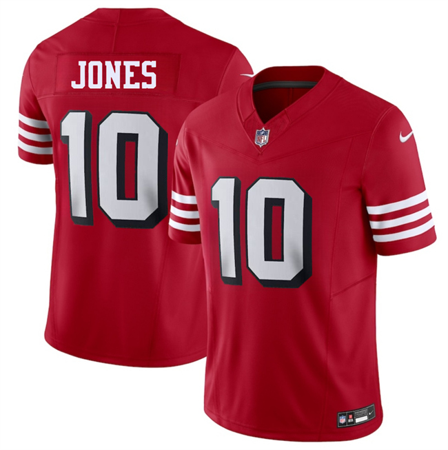 Youth San Francisco 49ers #10 Mac Jones New Red 2025 F.U.S.E. Vapor Untouchable Limited Stitched Football Jersey Youth San Francisco 49ers #10 Mac Jones New Red 2025 F.U.S.E. Vapor Untouchable Limited Stitched Football Jersey