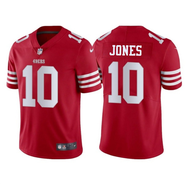 Youth San Francisco 49ers #10 Mac Jones Red 2025 Vapor Untouchable Limited Stitched Football Jersey Youth San Francisco 49ers #10 Mac Jones Red 2025 Vapor Untouchable Limited Stitched Football Jersey