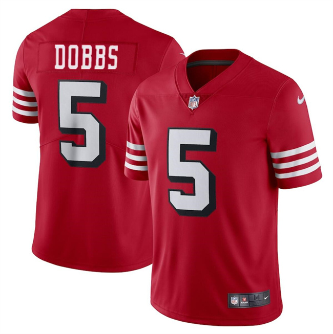 Youth San Francisco 49ers #5 Josh Dobbs New Red Vapor Untouchable Limited Stitched Football Jersey Youth San Francisco 49ers #5 Josh Dobbs New Red Vapor Untouchable Limited Stitched Football Jersey