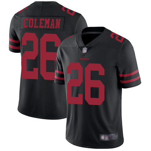 49ers #26 Tevin Coleman Black Alternate Youth Stitched Football Vapor Untouchable Limited Jersey 49ers #26 Tevin Coleman Black Alternate Youth Stitched Football Vapor Untouchable Limited Jersey