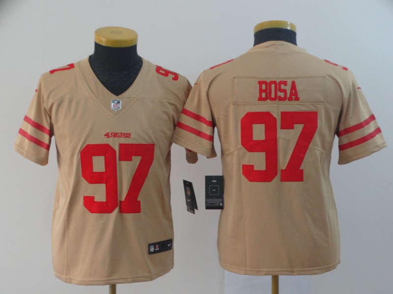 Youth Nike 49ers 97 Nick Bosa Cream Youth Inverted Legend Limited Jersey Youth Nike 49ers 97 Nick Bosa Cream Youth Inverted Legend Limited Jersey