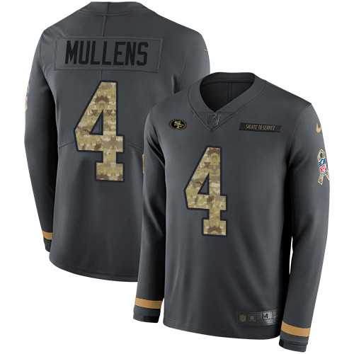 Nike 49ers #4 Nick Mullens Anthracite Salute to Service Youth Nike 49ers #4 Nick Mullens Anthracite Salute to Service Youth