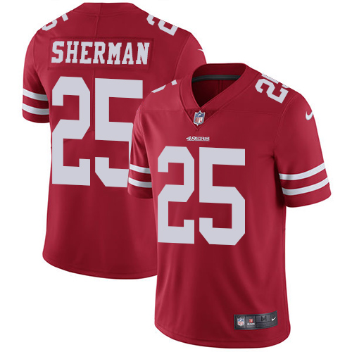 Nike 49ers #25 Richard Sherman Red Team Color Youth Stitched NFL Vapor Untouchable Limited Jersey Nike 49ers #25 Richard Sherman Red Team Color Youth Stitched NFL Vapor Untouchable Limited Jersey