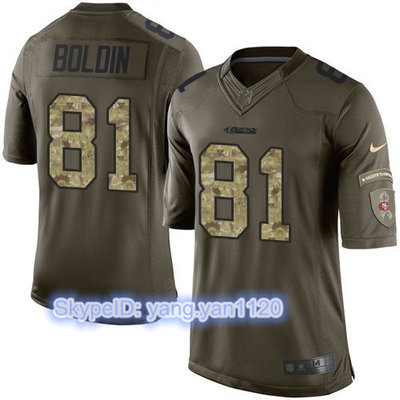 Nike 49ers #81 Anquan Boldin Green Youth Stitched NFL Limited Salute to Service Jersey
