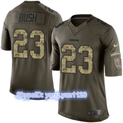 Nike 49ers #23 Reggie Bush Green Youth Stitched NFL Limited Salute to Service Jersey