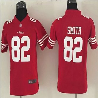 Youth New 49ers #82 Torrey Smith Red Team Color Stitched NFL Elite Jersey