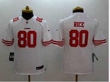 Youth NEW 49ers #80 Jerry Rice White NFL Limited Jersey