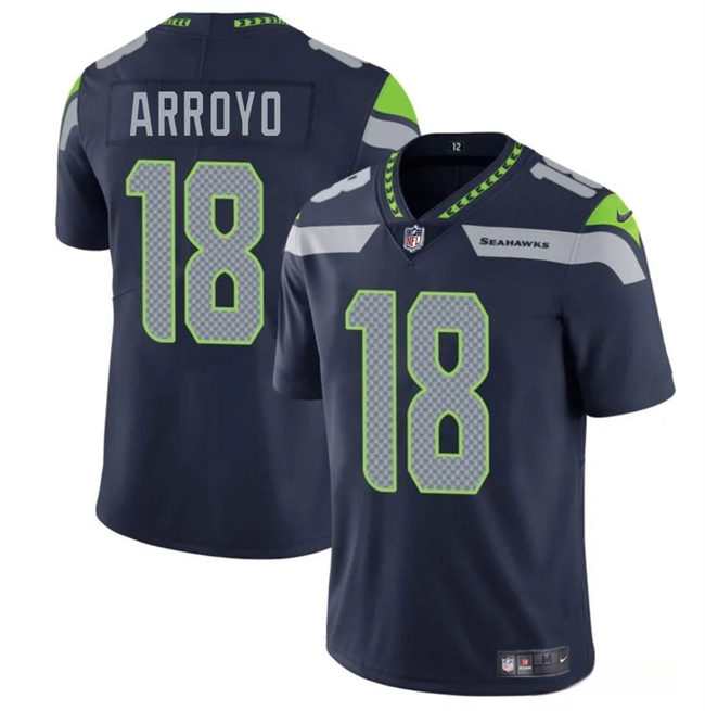 Youth Seattle Seahawks #18 Elijah Arroyo Navy 2025 Draft Vapor Limited Stitched Football Jersey Youth Seattle Seahawks #18 Elijah Arroyo Navy 2025 Draft Vapor Limited Stitched Football Jersey
