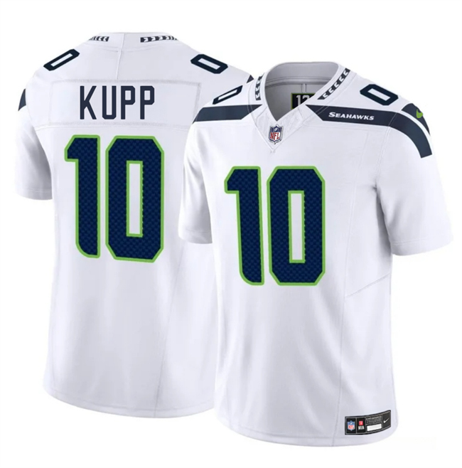 Youth Seattle Seahawks #10 Cooper Kupp White 2025 F.U.S.E Vapor Limited Stitched Football Jersey Youth Seattle Seahawks #10 Cooper Kupp White 2025 F.U.S.E Vapor Limited Stitched Football Jersey