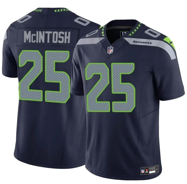 Youth Seattle Seahawks #25 Kenny McIntosh Navy 2024 F.U.S.E Vapor Limited Stitched Football Jersey Youth Seattle Seahawks #25 Kenny McIntosh Navy 2024 F.U.S.E Vapor Limited Stitched Football Jersey