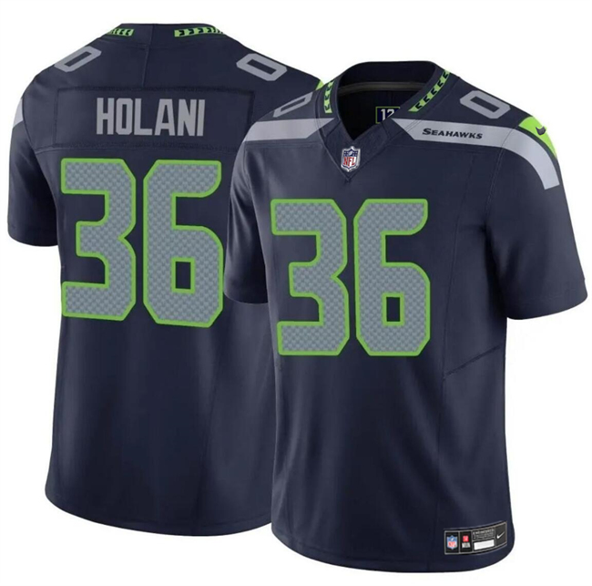 Youth Seattle Seahawks #36 George Holani Navy 2024 F.U.S.E Vapor Limited Stitched Football Jersey Youth Seattle Seahawks #36 George Holani Navy 2024 F.U.S.E Vapor Limited Stitched Football Jersey