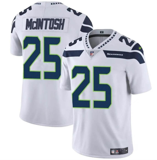 Youth Seattle Seahawks #25 Kenny McIntosh White Vapor Limited Stitched Football Jersey Youth Seattle Seahawks #25 Kenny McIntosh White Vapor Limited Stitched Football Jersey