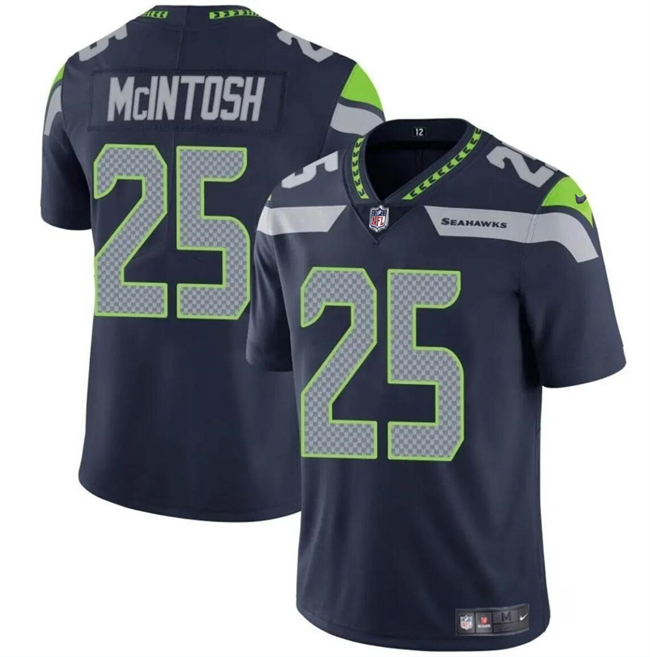 Youth Seattle Seahawks #25 Kenny McIntosh Navy Vapor Limited Stitched Football Jersey Youth Seattle Seahawks #25 Kenny McIntosh Navy Vapor Limited Stitched Football Jersey