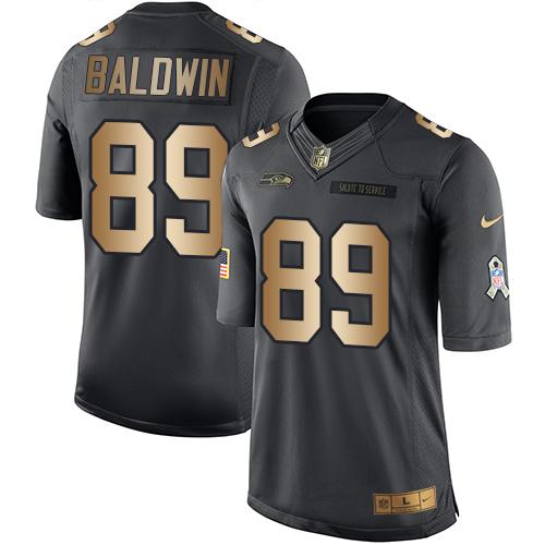 Nike Seahawks #89 Doug Baldwin Black Youth Stitched NFL Limited Gold Salute to Service Jersey Nike Seahawks #89 Doug Baldwin Black Youth Stitched NFL Limited Gold Salute to Service Jersey