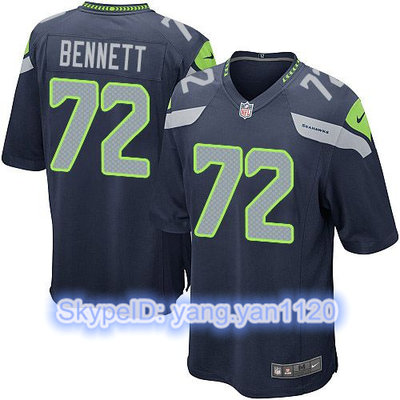 Nike Seahawks #72 Michael Bennett Steel Blue Team Color Youth Stitched NFL Elite Jersey