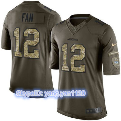 Nike Seahawks #12 Fan Green Youth Stitched NFL Limited Salute to Service Jersey