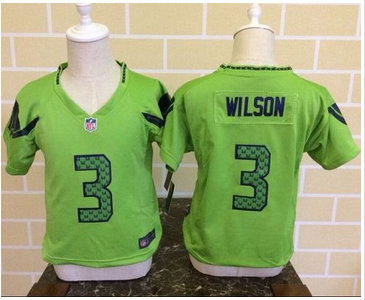 Toddler Nike Seahawks #3 Russell Wilson Green Alternate Stitched NFL Elite Jersey