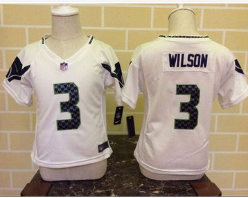Toddler Nike Seahawks #3 Russell Wilson White Stitched NFL Elite Jersey