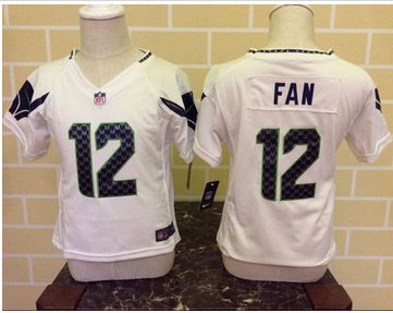 Toddler Nike Seahawks #12 Fan White Stitched NFL Elite Jersey