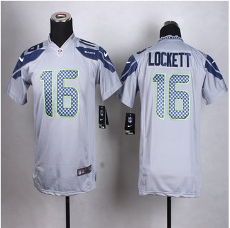 Youth New Seahawks #16 Tyler Lockett Grey Alternate Stitched NFL Elite Jersey