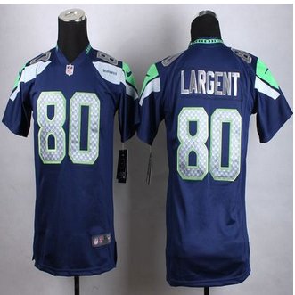 Youth New Seahawks #80 Steve Largent Steel Blue Team Color Stitched NFL Elite jersey