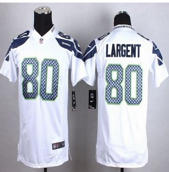 Youth New Seahawks #80 Steve Largent White Stitched NFL Elite Jersey