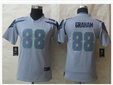 Youth New Seattle Seahawks #88 Jimmy Graham Grey Alternate Stitched NFL Limited Jersey