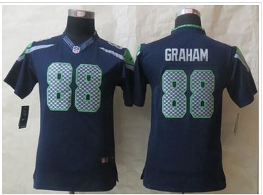Youth New Seahawks #88 Jimmy Graham Steel Blue Team Color Stitched Limited NFL jersey