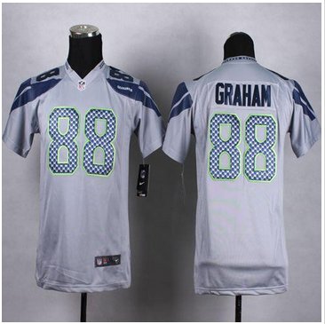 Youth NEW Seahawks #88 Jimmy Graham Grey Alternate Stitched NFL Elite Jersey