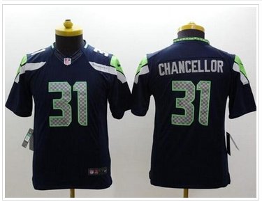Youth NEW Seahawks #31 Kam Chancellor Steel Blue Team Color NFL jersey