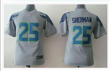 Youth Seattle Seahawks #25 Richard Sherman Grey Alternate NFL Elite Jersey