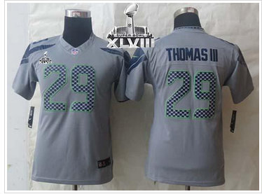 Youth New Seattle Seahawks #29 Earl Thomas III Grey Super Bowl XLVIII NFL Limited Jersey