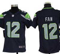 Youth Nike NFL Seattle Seahawks 12 Fan Blue Jerseys