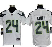 Youth Nike NFL Seattle Seahawks 24 Marshawn Lynch White Jerseys