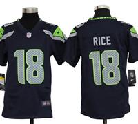 Youth Nike NFL Seattle Seahawks 18 Sidney Rice Blue Jerseys