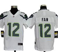 Youth Nike NFL Seattle Seahawks 12 Fan White Jerseys
