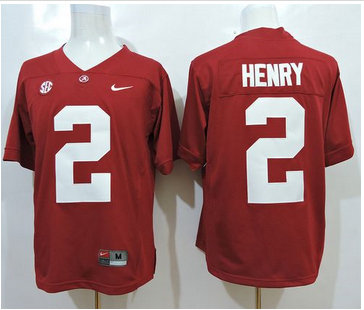 Alabama Crimson Tide #2 Derrick Henry Red SEC Patch Stitched NCAA Jersey